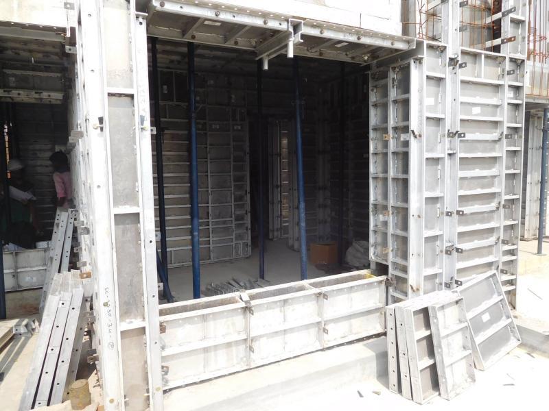 Installed formwork on a project site