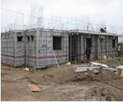 Construction site with formwork